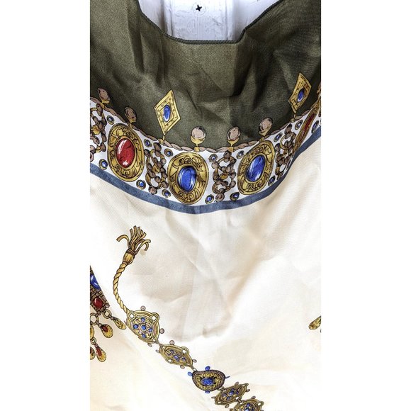 Vintage oversized baroque neck tie square head scarf - Picture 5 of 5